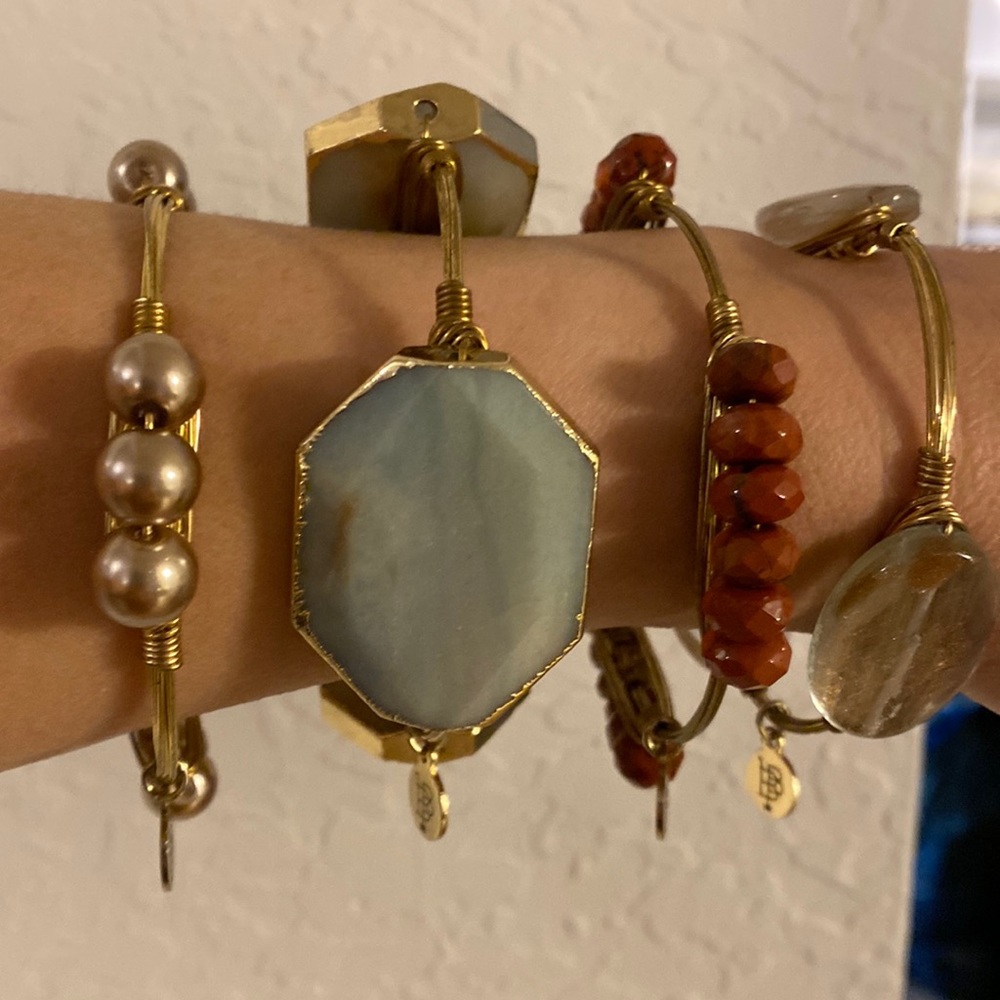 Lot of 4 Bourbon & Bowties bangle bracelets